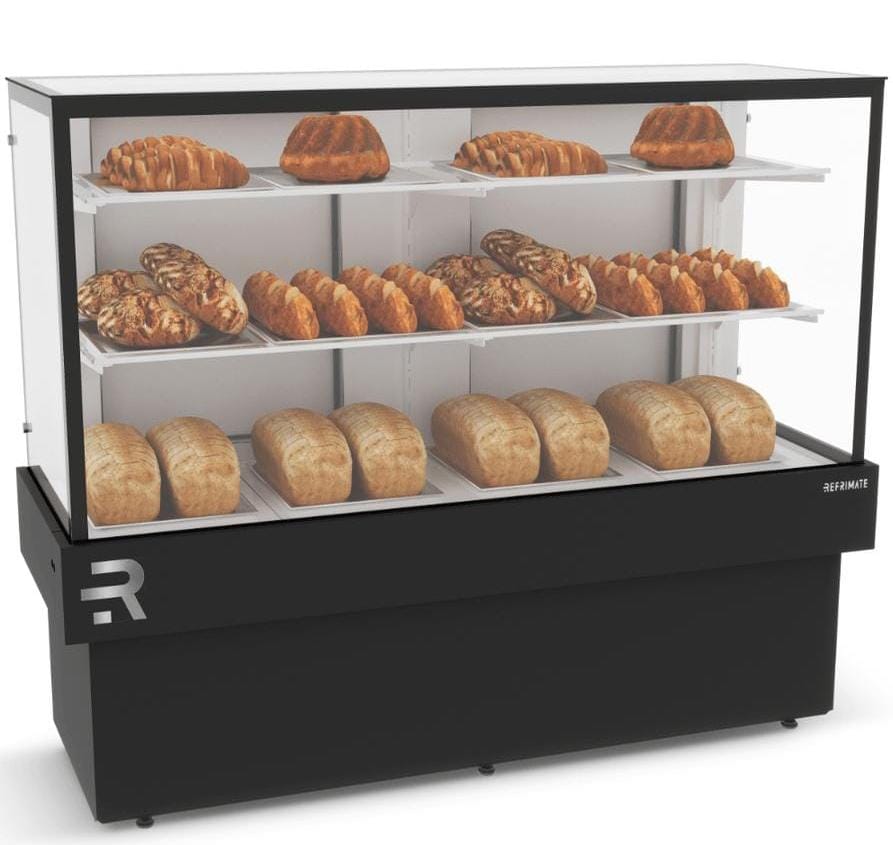 Vitrine Natural Seca Tampo em Vidro 145CM Refrimate 127V Preto CVPS 1450